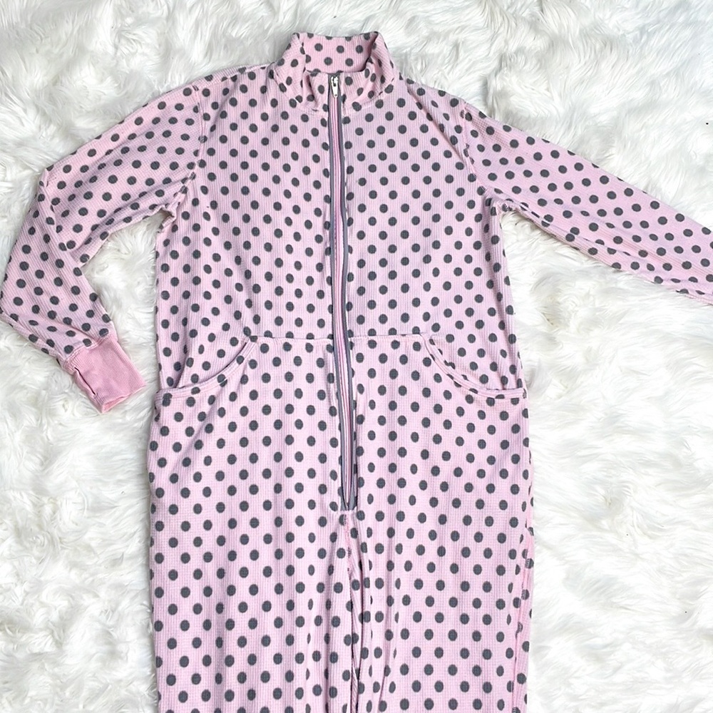 Goodnight Kiss Pink Polka Dot Onesie